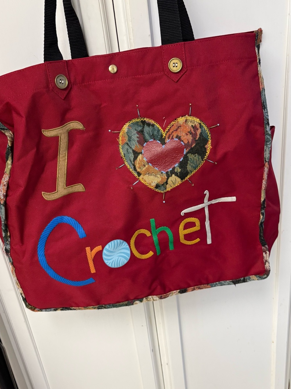I Heart Crochet Red Tote Bag